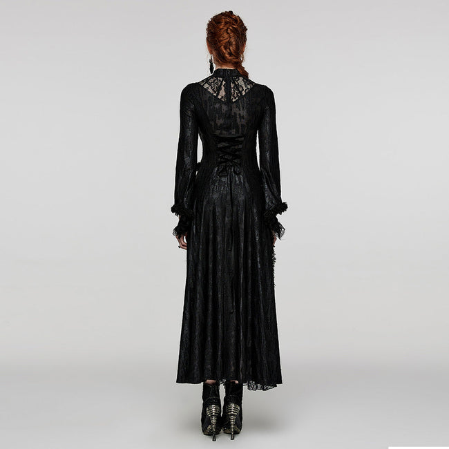 Punk Rave V-Shaped Hollows  Lace Goth Long Dress