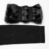 Winter Woolen Long Black Gothic Coat For Women Two Wear Imitation Fur Coat