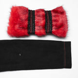 Winter Woolen Long Black Gothic Coat For Women Two Wear Imitation Fur Coat