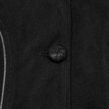 Winter Woolen Long Black Gothic Coat For Women Two Wear Imitation Fur Coat