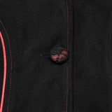 Winter Woolen Long Black Gothic Coat For Women Two Wear Imitation Fur Coat