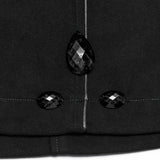 Winter Woolen Long Black Gothic Coat For Women Two Wear Imitation Fur Coat