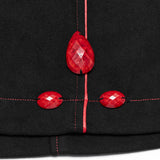 Winter Woolen Long Black Gothic Coat For Women Two Wear Imitation Fur Coat