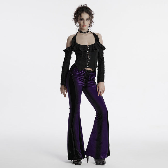Goth gradient printed flared pants