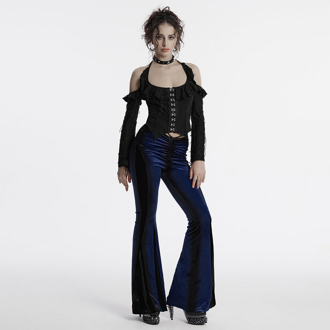 Goth gradient printed flared pants