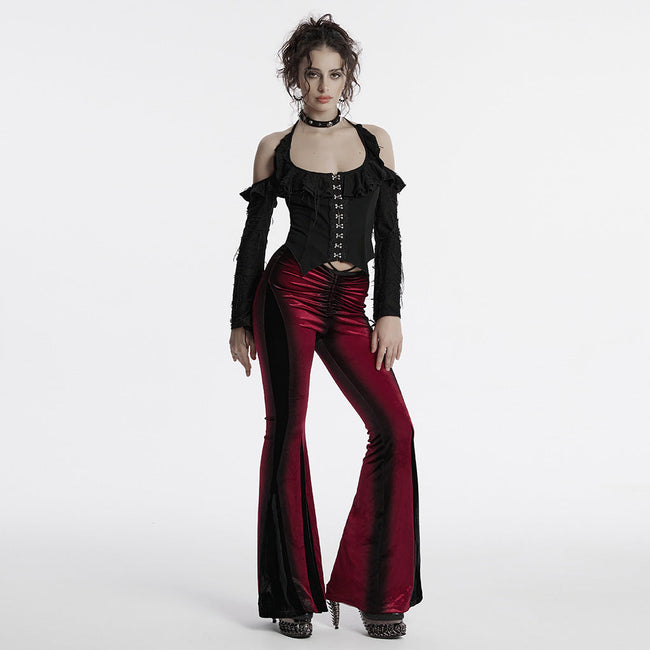 Goth gradient printed flared pants