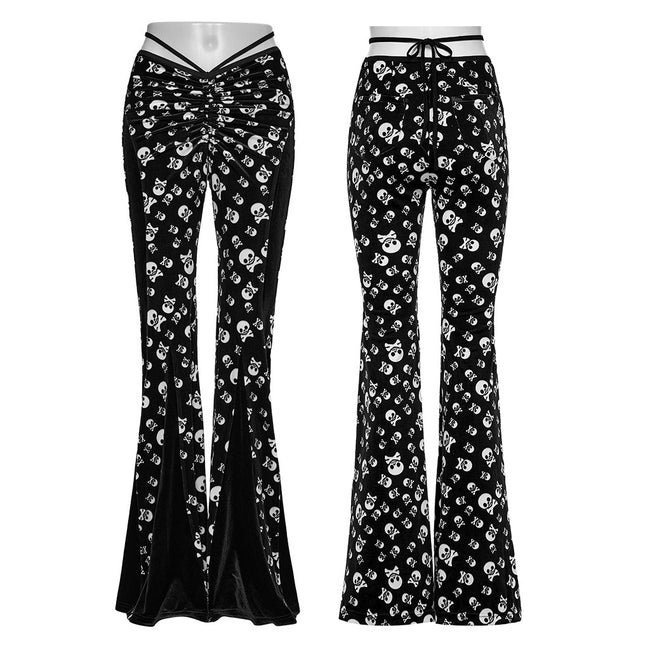 Goth skull flared Pants