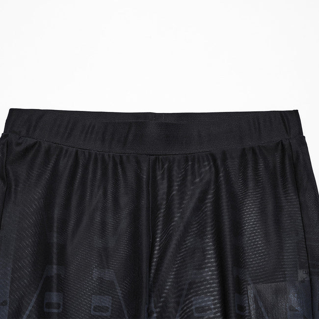 Cyber Skull Gradient Printed Pants