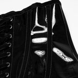 Goth leopard print patent leather corset