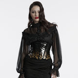 Goth leopard print patent leather corset
