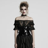 Goth leopard print patent leather corset