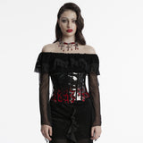 Goth leopard print patent leather corset