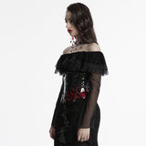 Goth leopard print patent leather corset