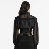 Goth leopard print patent leather corset