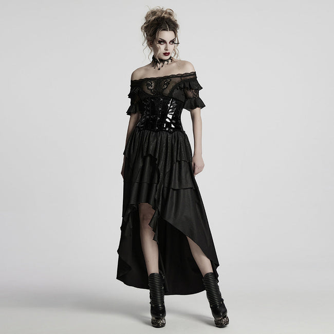 Goth leopard print patent leather corset