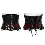 Goth leopard print patent leather corset
