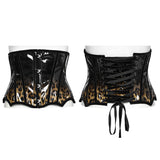 Goth leopard print patent leather corset