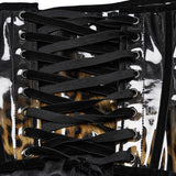 Goth leopard print patent leather corset