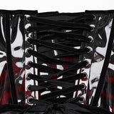 Goth leopard print patent leather corset