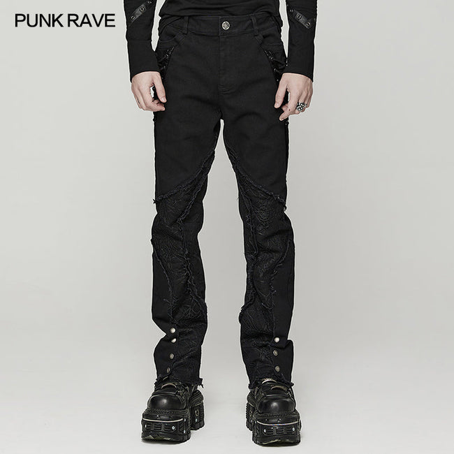 Punk spider mesh pants