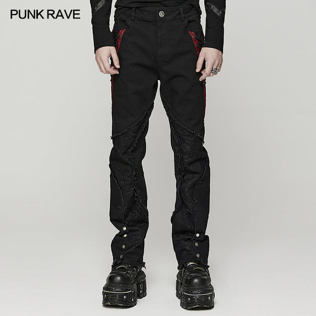 Punk spider mesh pants