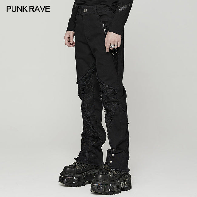 Punk spider mesh pants