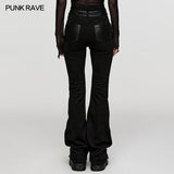 Punk suede flared pants