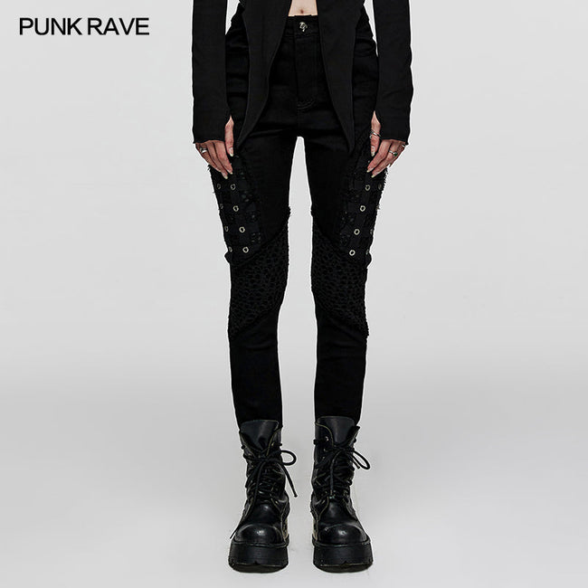 PUNK rubberized mesh Pants