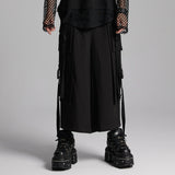 Cyberpunk wide leg cropped pants