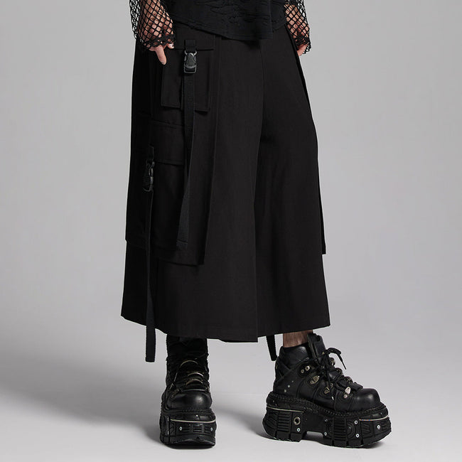 Cyberpunk wide leg cropped pants