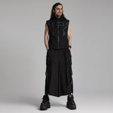 Cyberpunk wide leg cropped pants