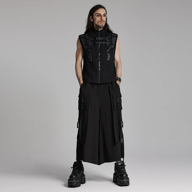 Cyberpunk wide leg cropped pants