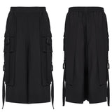 Cyberpunk wide leg cropped pants