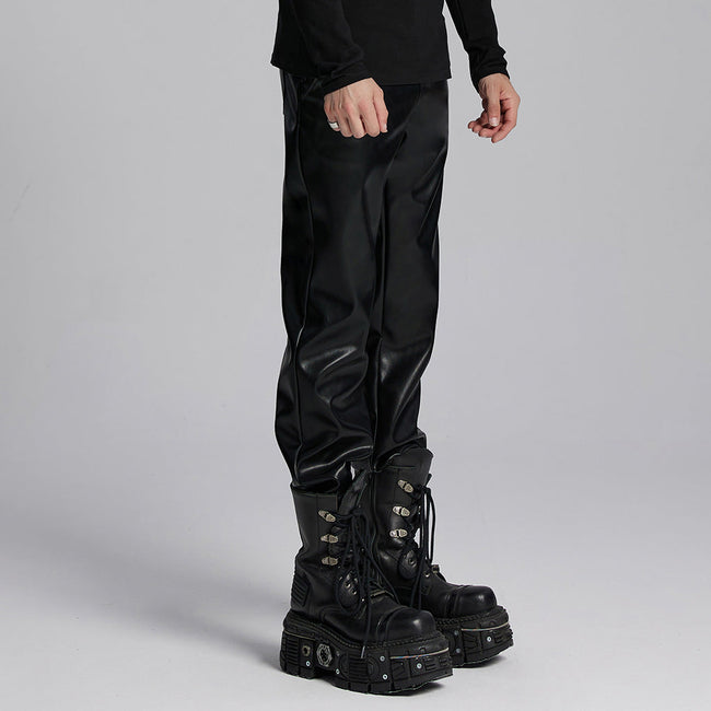 Punk minimalist leather pants