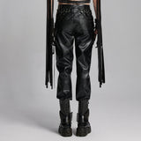 Punk street leather pants