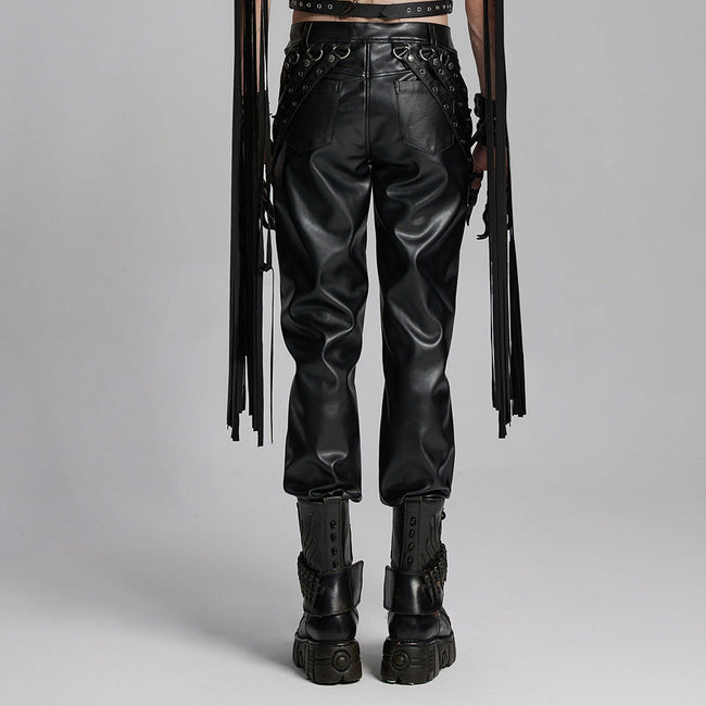 Punk street leather pants
