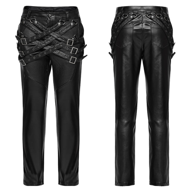 Punk street leather pants