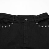 Punk hollow structured flared pants