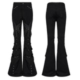 Punk hollow structured flared pants