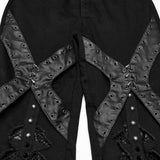 Punk hollow structured flared pants