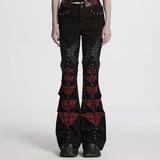 Punk hollow structured flared pants