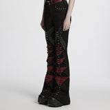 Punk hollow structured flared pants