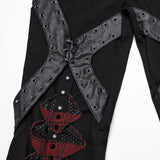 Punk hollow structured flared pants