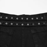 Punk stretch denim hollow shorts