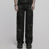 Punk street cracked leather pants