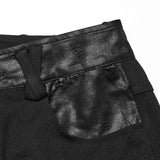 Punk street cracked leather pants