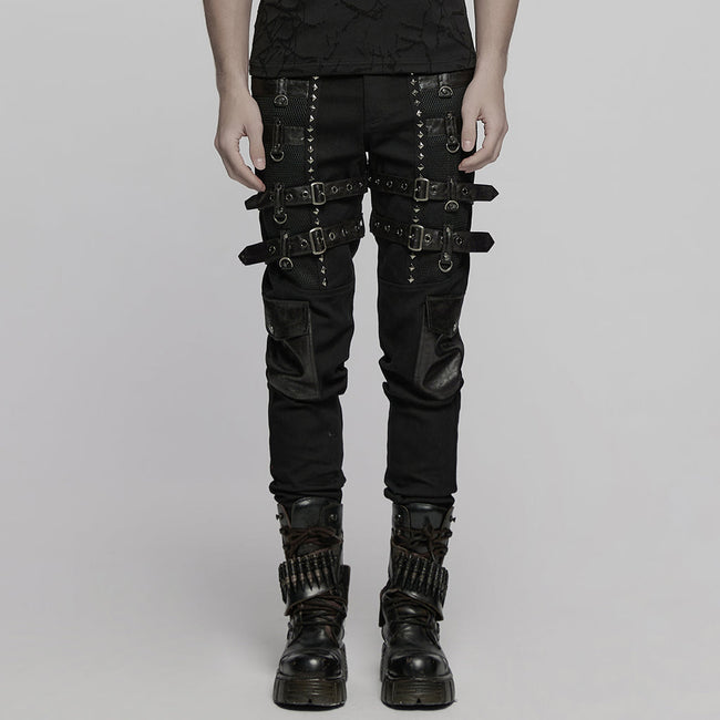 Metal punk stretch pants