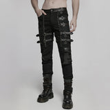 Metal punk stretch pants