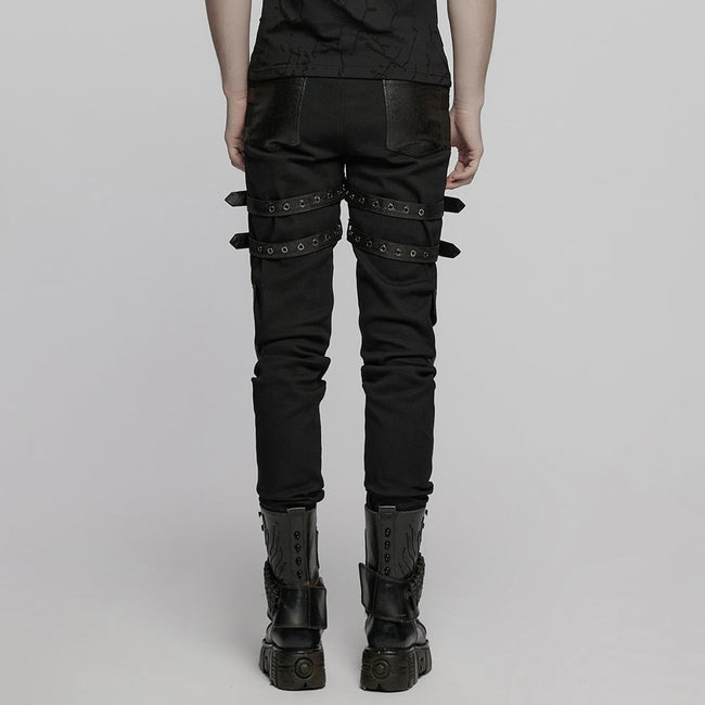 Metal punk stretch pants