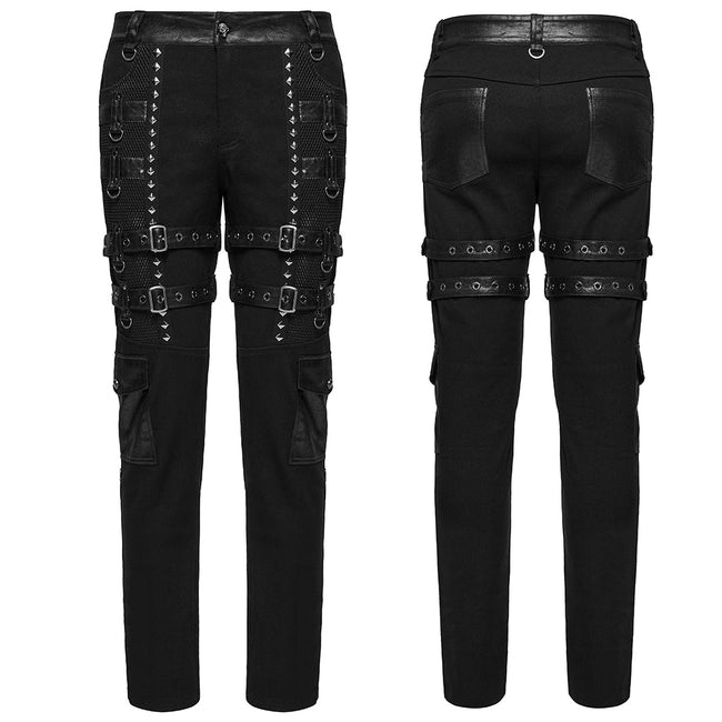 Metal punk stretch pants
